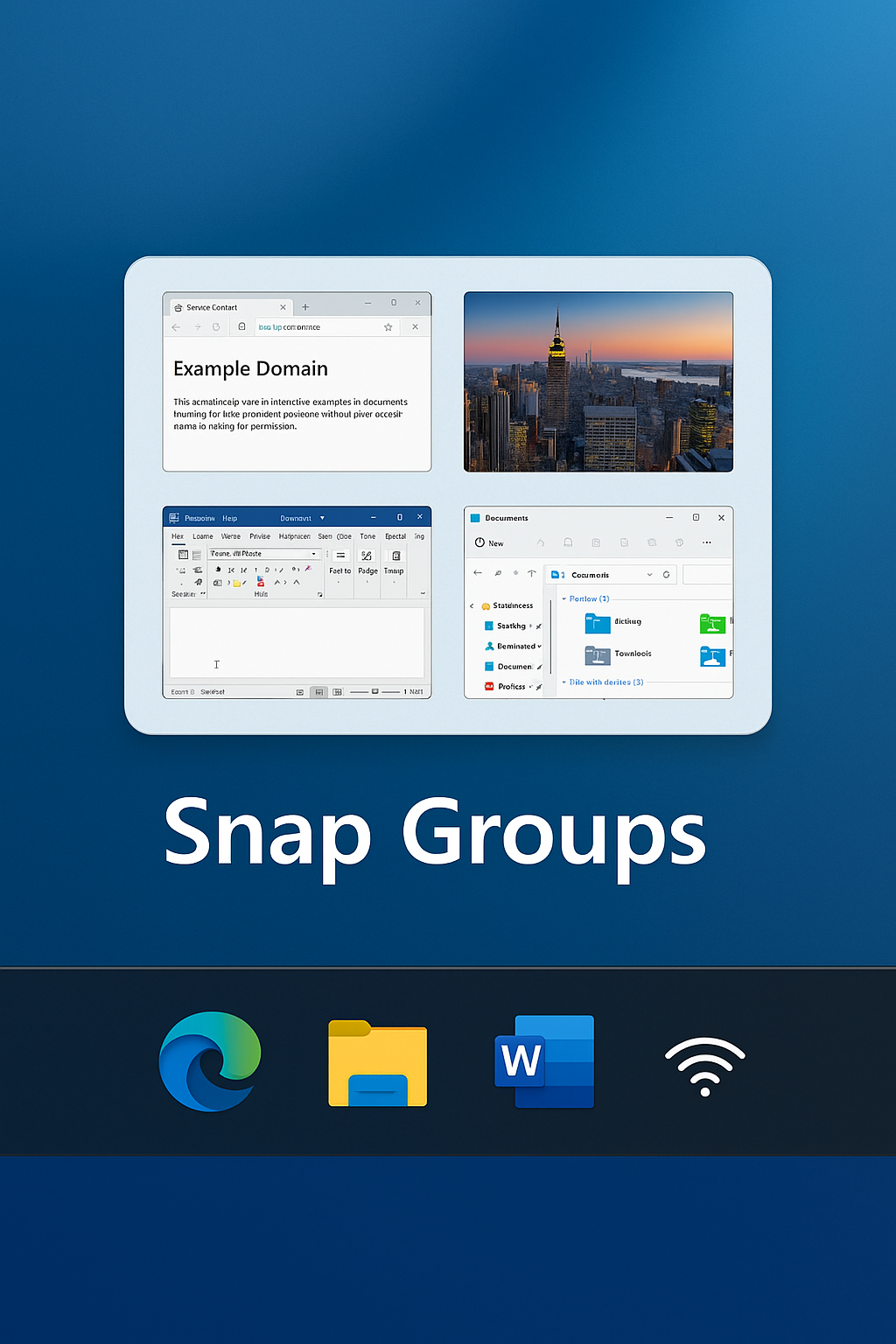 Snap Groups na barra de tarefas
